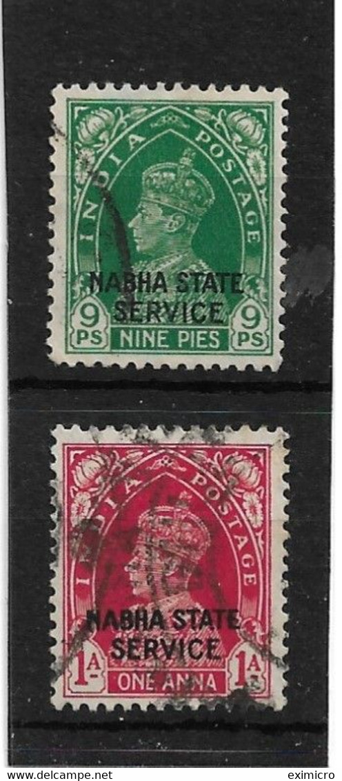 INDIA - NABHA 1938 OFFICIALS SET SG O53/O54 FINE USED Cat £6.50 - Nabha