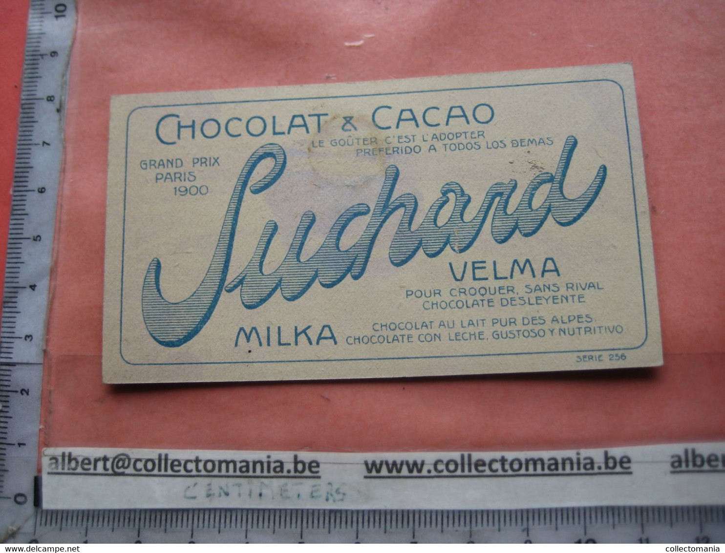 11 Card Chocolade Cacao Suchard Nr 256 Flowers - FRONT = VERY GOOD - Backside, Center Glue Stain, Bad Ungluing - Suchard