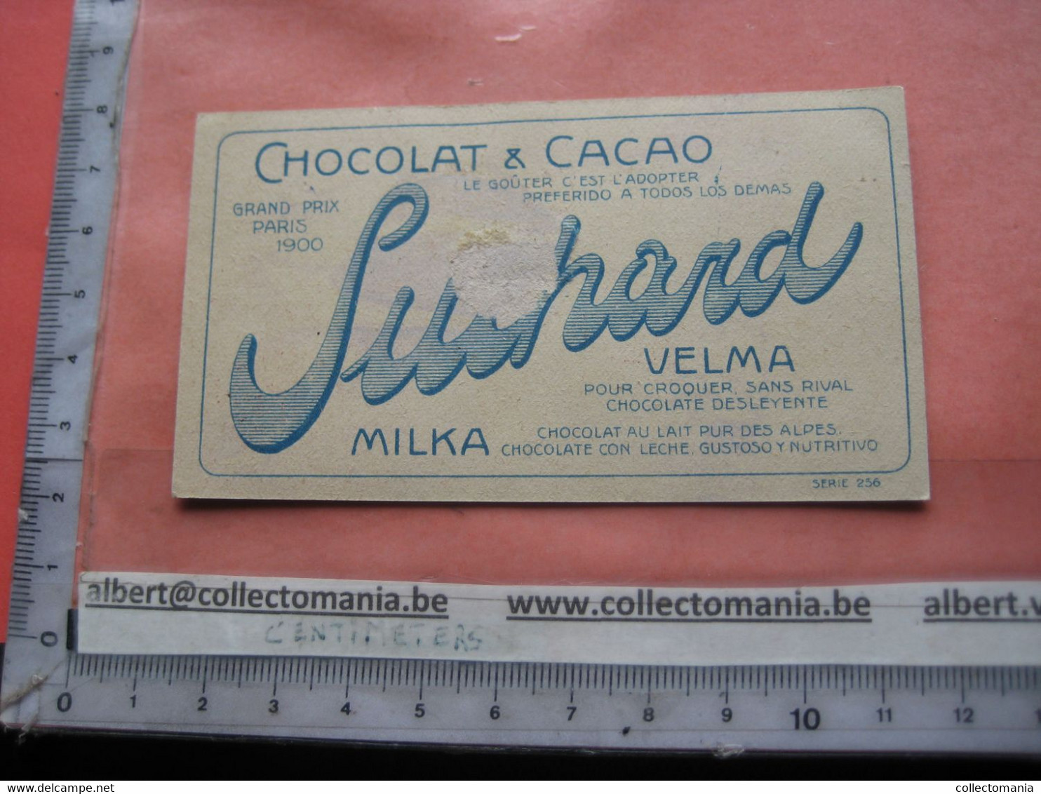 11 Card Chocolade Cacao Suchard Nr 256 Flowers - FRONT = VERY GOOD - Backside, Center Glue Stain, Bad Ungluing - Suchard