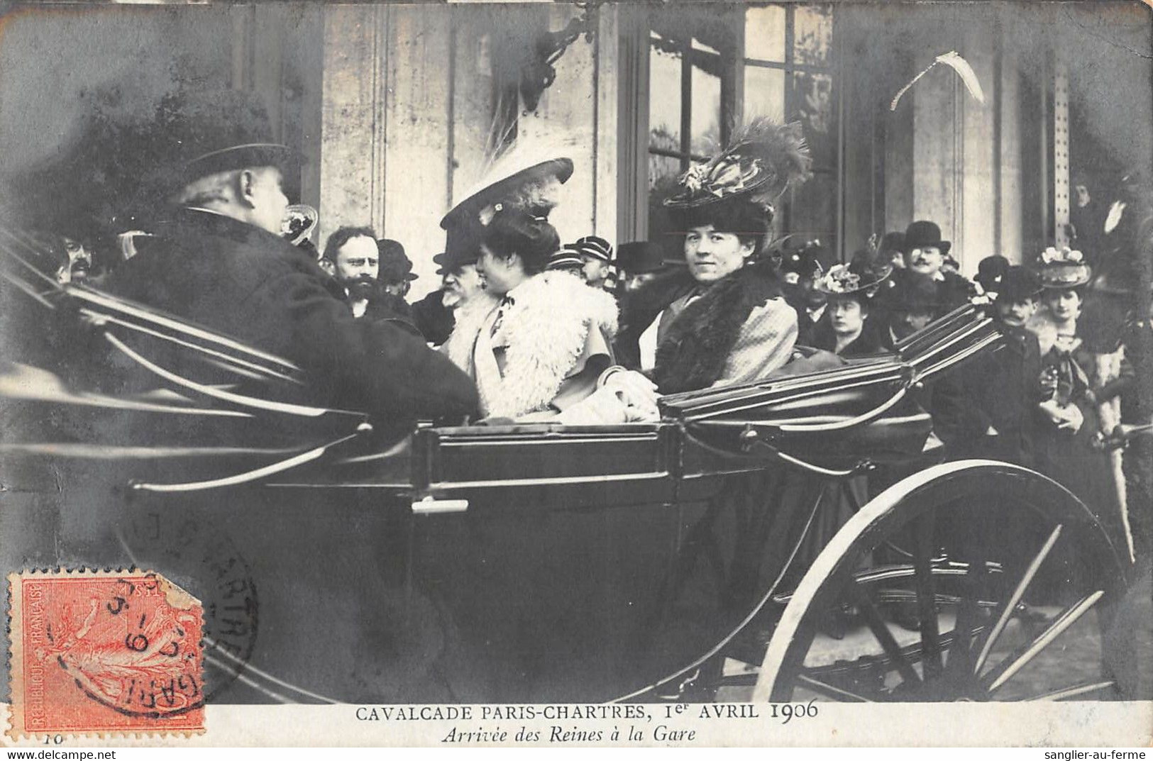 CPA 28 CAVALCADE PARIS CHARTRES 1ER AVRIL 1906 ARRIVEE DES REINES A LA GARE - Chartres