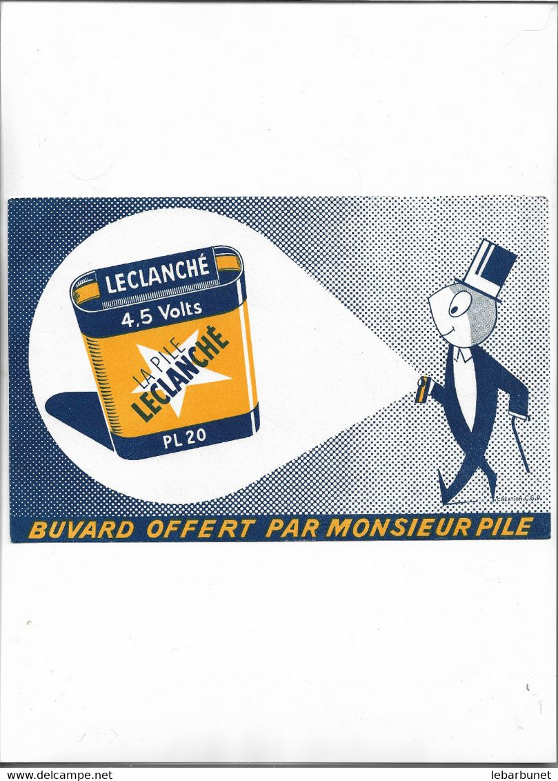 Buvard Ancien La Pile Leclanché (buvard Offert Par Monsieur Pile) - Parfums & Beauté