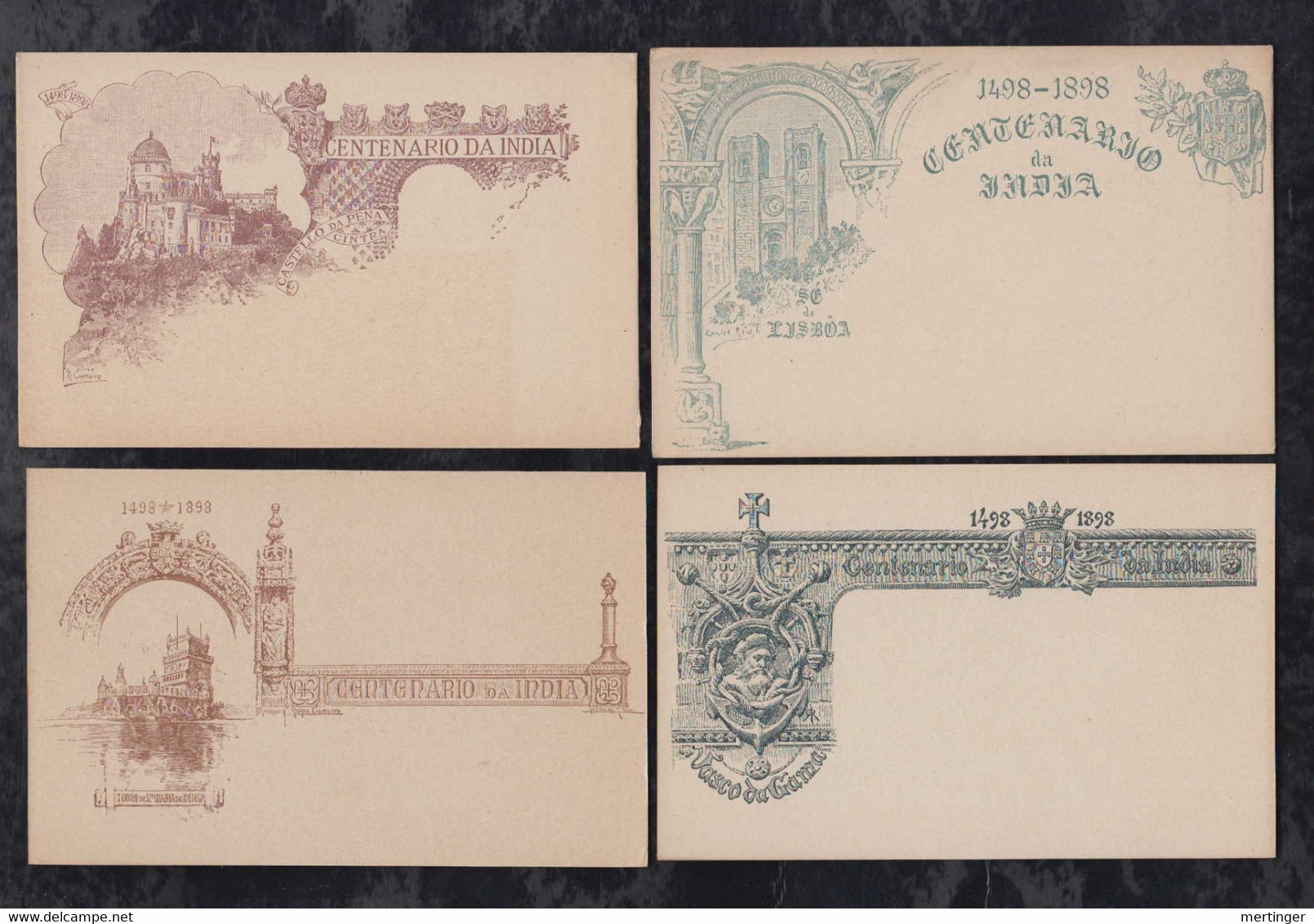 Portugal AFRICA 1898 4 Picture Stationery Cards MNH India - Portugees-Afrika