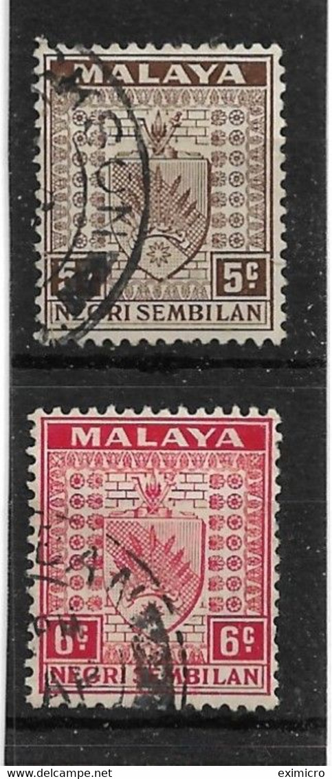 MALAYA - NEGRI SEMBILAN 1935 - 1937 5c, 6c SG 26,27 FINE USED Cat £4.60 - Negri Sembilan