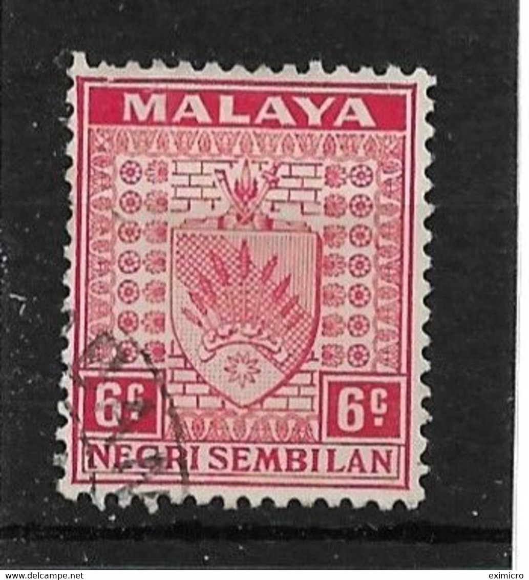 MALAYA - NEGRI SEMBILAN 1937 6c SG 27 FINE USED Cat £4.50 - Negri Sembilan