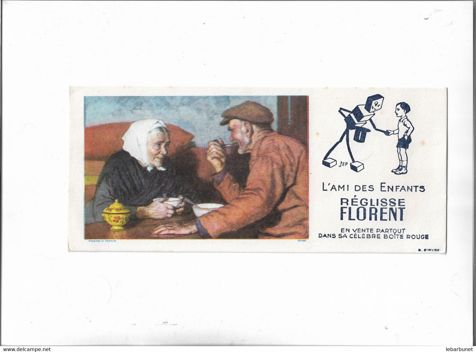 Buvard Ancien Réglisse Florent L'ami Des Enfants (couple De Personnes Agées à Table) - Koek & Snoep