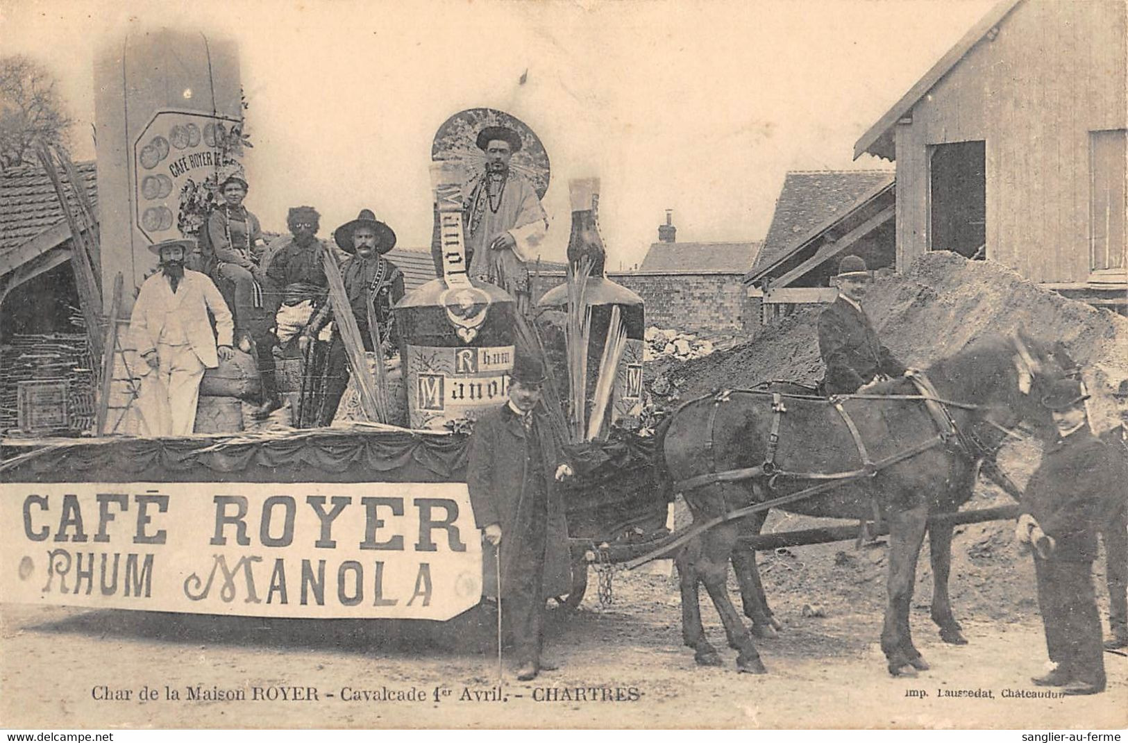 CPA 28 CHARTRES CHAR DE LA MAISON ROYER CAVALCADE 1ER AVRIL CHARTRES / CAFE ROYER RHUM - Otros & Sin Clasificación