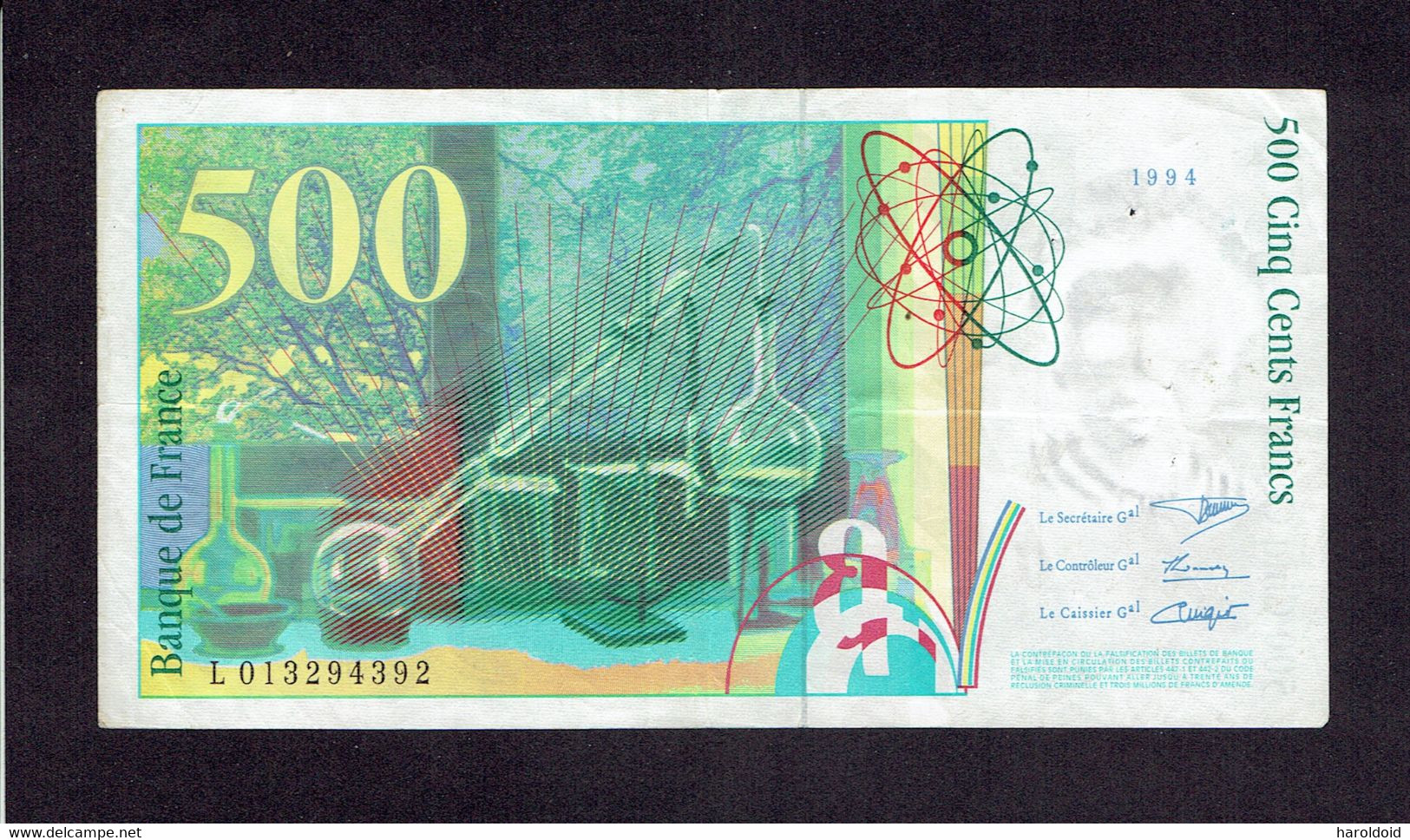 500 F PIERRE ET MARIE CURIE - 1994 - 500 F 1994-2000 ''Pierre Et Marie Curie''