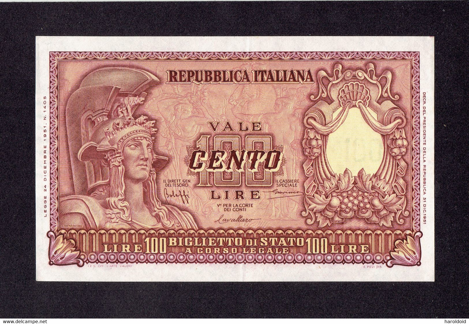 ITALIE - 100 LIRE SUP - TRACE DE PLI HORZONTAL - 100 Liras