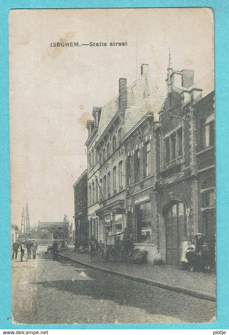 * Izegem - Iseghem (West Vlaanderen) * (Uitg H. Vandenberghe Hochepied) Statie Straat, Rue De La Gare, Animée, TOP - Izegem