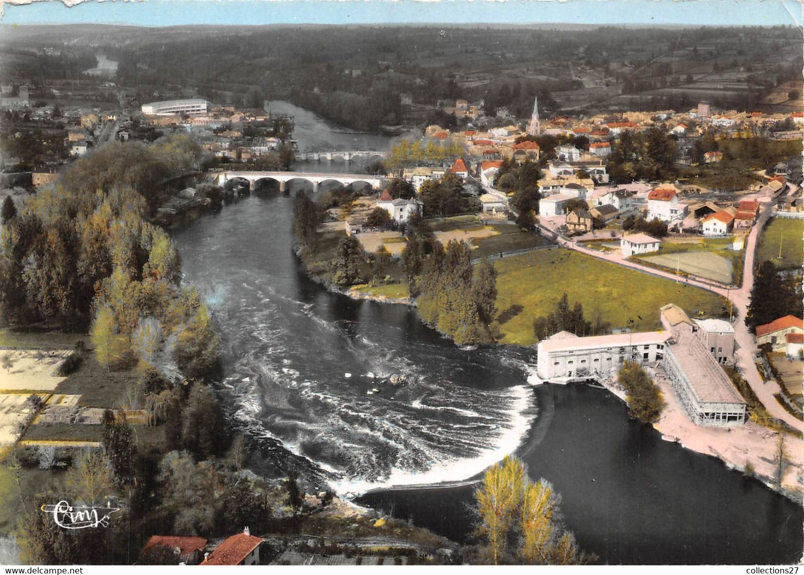 16-CONFOLENS- L'USINE DE LA ROCHE ET VUE PANORAMIQUE AERIENNE - Confolens