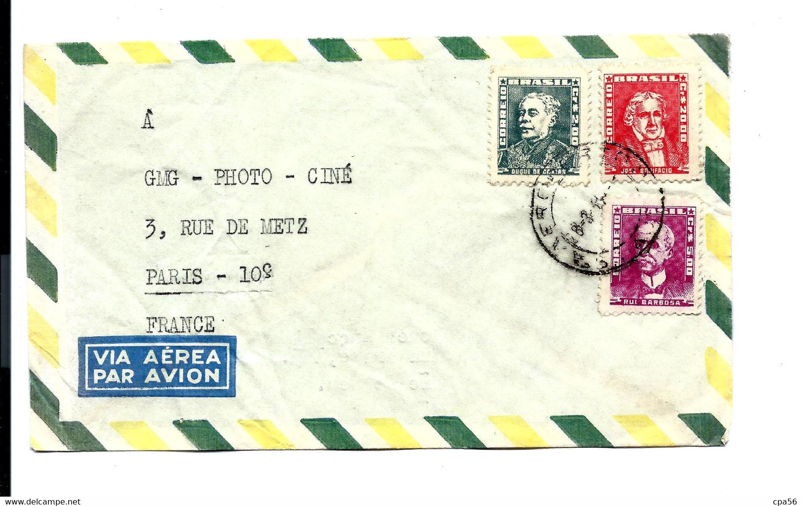 BRASIL - Enveloppe Avec 3 Timbres - Briefe U. Dokumente