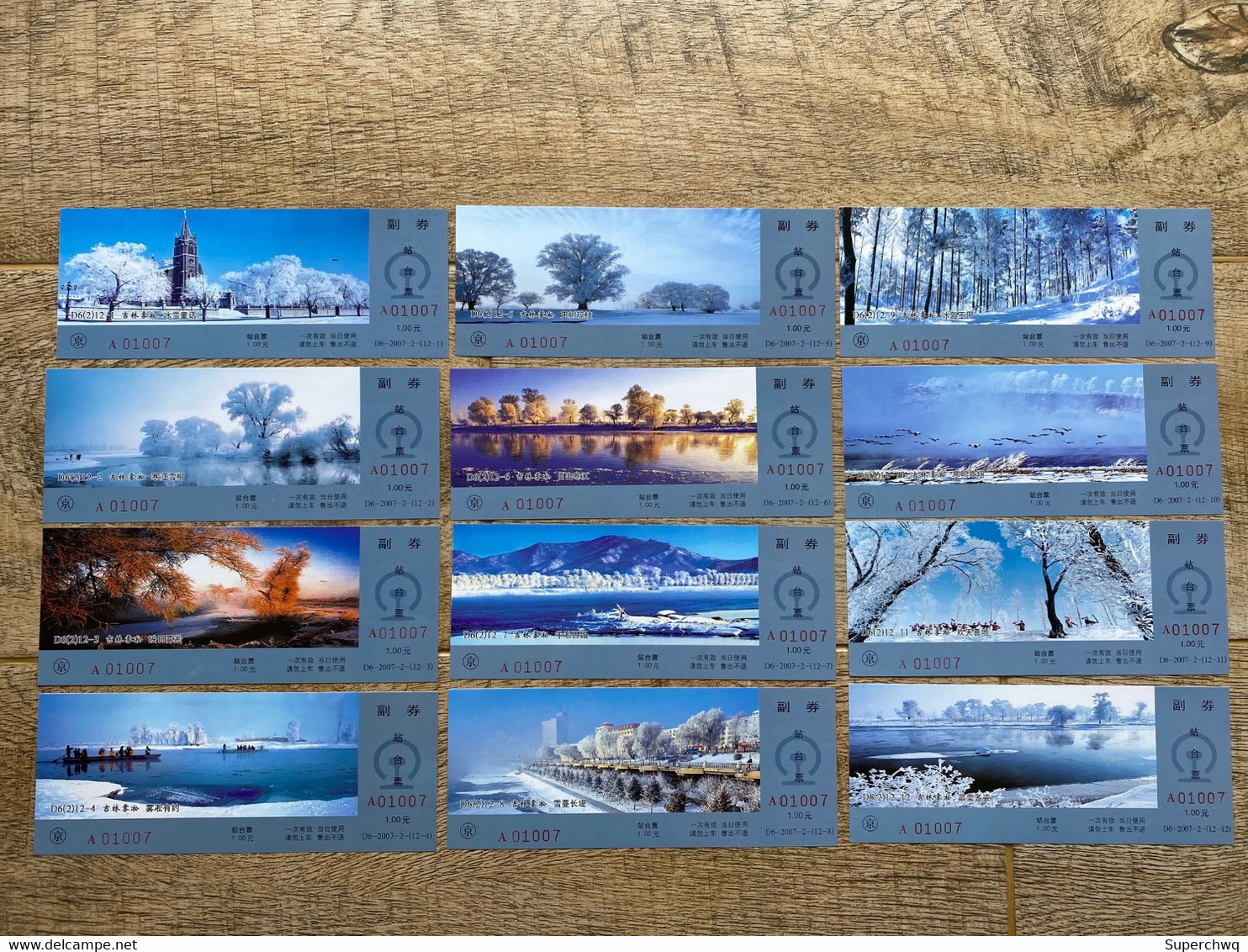 China Platform Ticket Of Beijing Railway Bureau, Jilin Rime Scenery Platform Ticket，12 Pcs - Monde