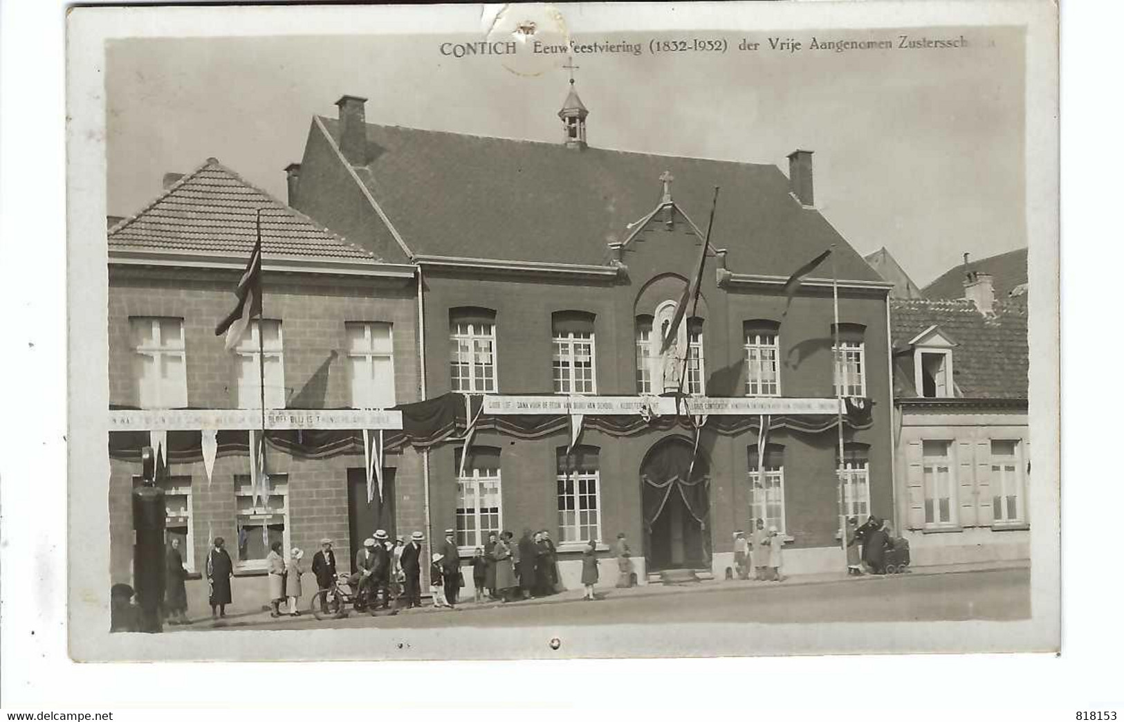 Kontich CONTICH  Eeuwfeestviering (1835-1932) Der Vrije Aangenomen Zusterschool   Fotokaart (toestand Zie Scans) - Kontich