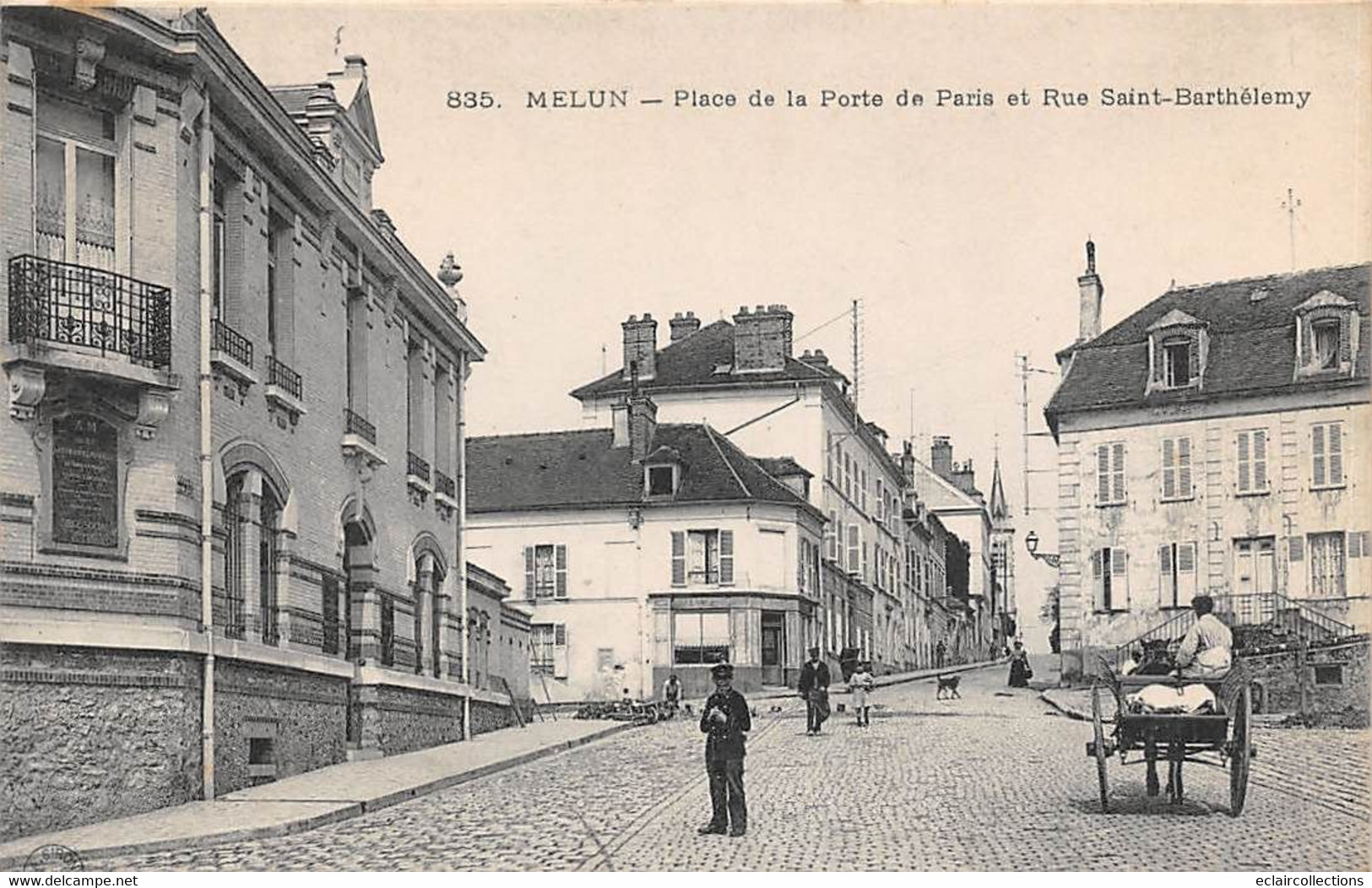 Melun           77            Place De La Porte De Paris Et Rue Saint Barthélemy    N°835    (voir Scan) - Melun