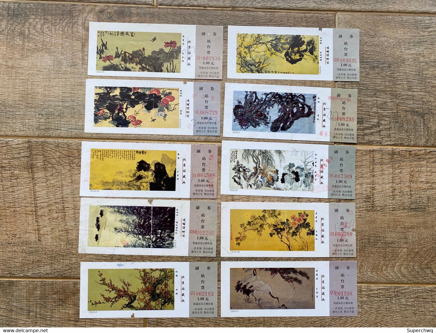 China Platform Ticket Of Beijing Railway Bureau, Platform Ticket Of Tibetan Painting Art At Beijing Railway Station，10 P - Monde