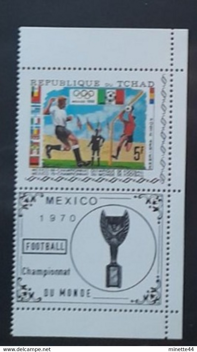 MEXIQUE MEXICO 1970 MNH** TCHAD + VIGNETTE FOOTBALL FUSSBALL SOCCER CALCIO VOETBAL FUTBOL FUTEBOL FOOT FOTBAL Gardien - 1970 – Mexico