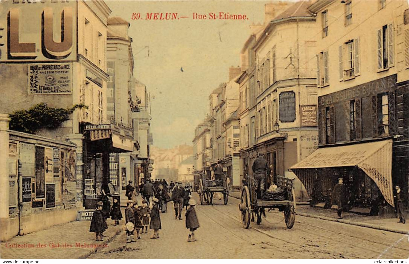 Melun           77             Rue Saint Etienne. Magasin Attelage  Publicité LU Sur Le Mur      N° 59    (voir Scan) - Melun