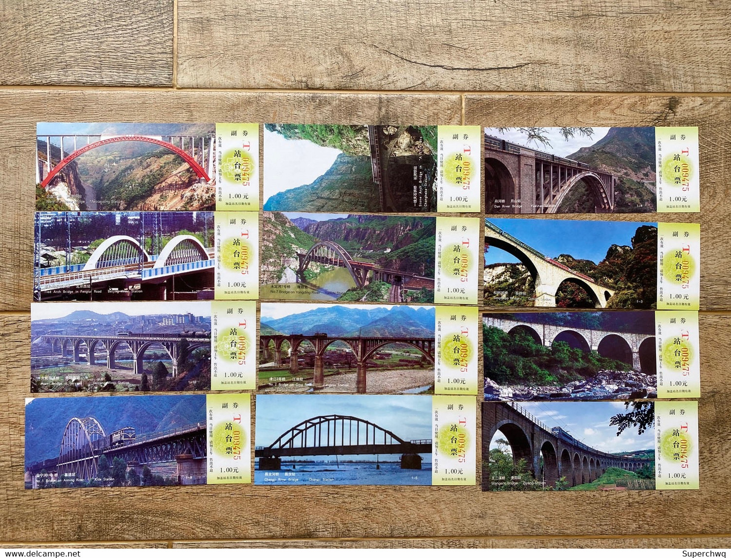 China China Railway Bridge Platform Ticket, Arch Bridge Scenery Platform Ticket,12 Pcs - Wereld