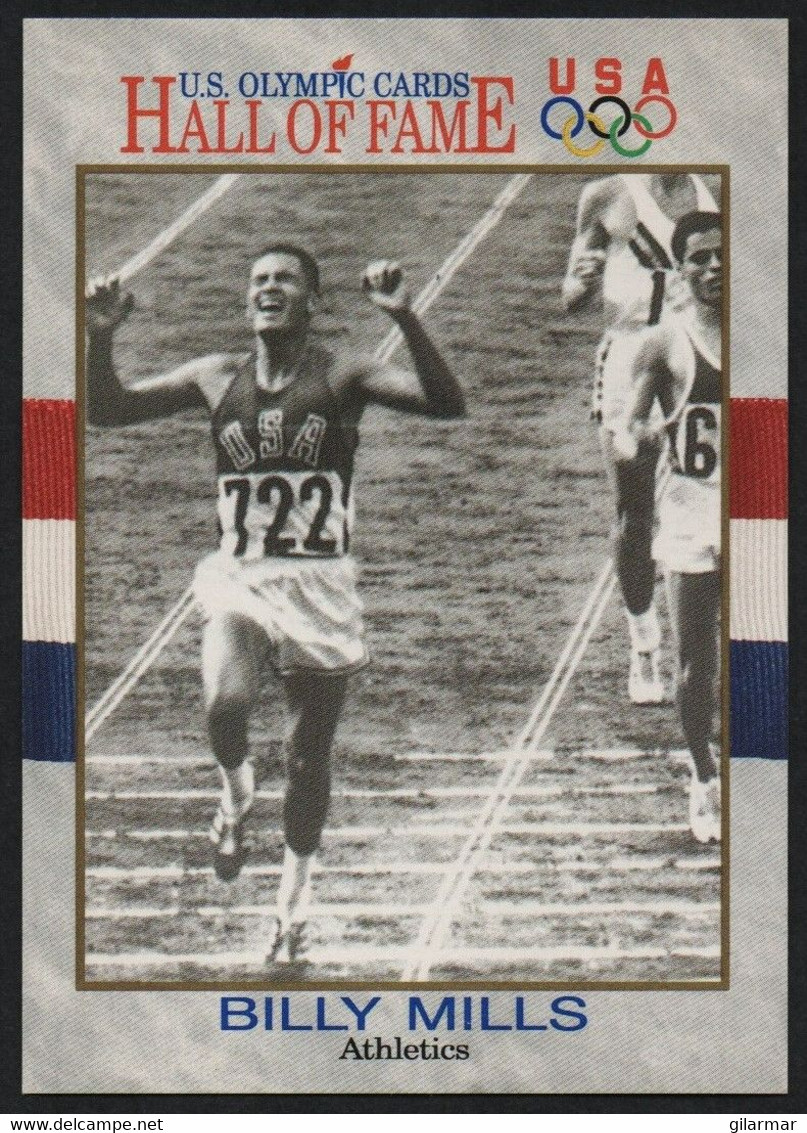 UNITED STATES - U.S. OLYMPIC CARDS HALL OF FAME - ATHLETICS - WILLIAM MERLIN MILLS - 10.000 METERS - # 24 - Trading Cards