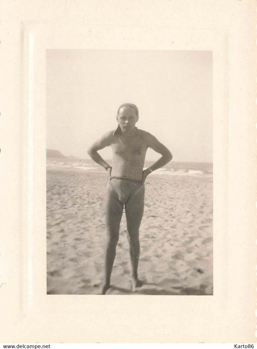 Mode * Baigneur En Maillot De Bain * Slip De Bains * Photo Ancienne 11.2x8.4cm - Mode