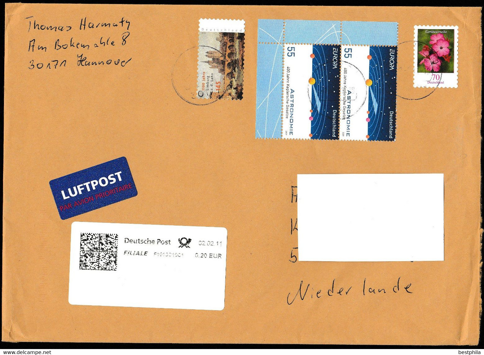 Europa Cept - 2011 - Germany - Postal History & Philatelic Cover With Registered Letter - 83 - 2011