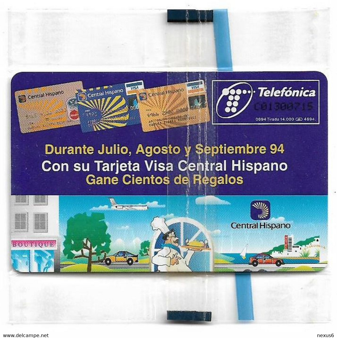 Spain - Telefónica - Banco Central Hispano - P-062 - 06.1994, 500PTA, 14.000ex, NSB - Privé-uitgaven