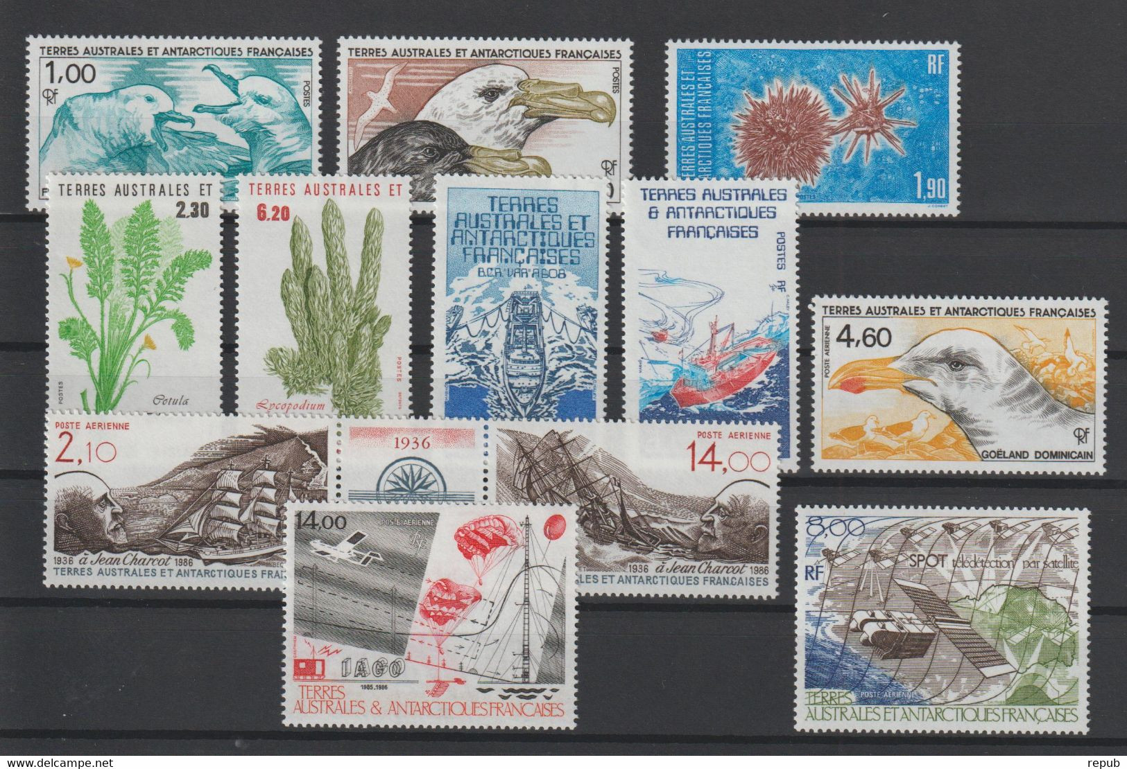 TAAF Année Complète 1986 115-121 Et PA 92,94A,95-96 ** MNH - Komplette Jahrgänge