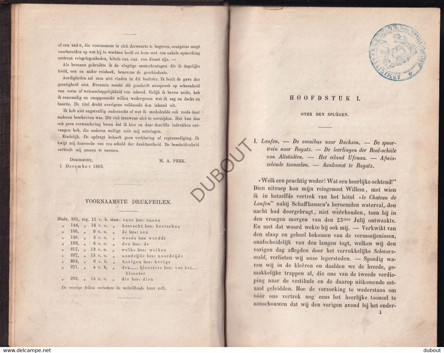 Italië/Dordrecht - Uit Opper-Italië - 1864 - Reisverhaal, Auteur: M.A. Perk, Predikant Te Dordrecht  (S297) - Antiquariat