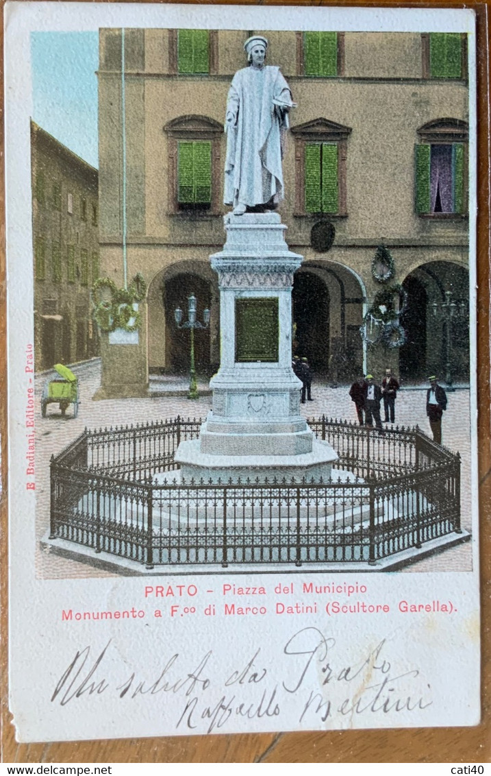 PRATO - PIAZZA DEL MUNICIPIO MONUMENTO A FRANCESCO DI MARCO DATINI (GARELLA) -  P.F.253 - 887 - Prato