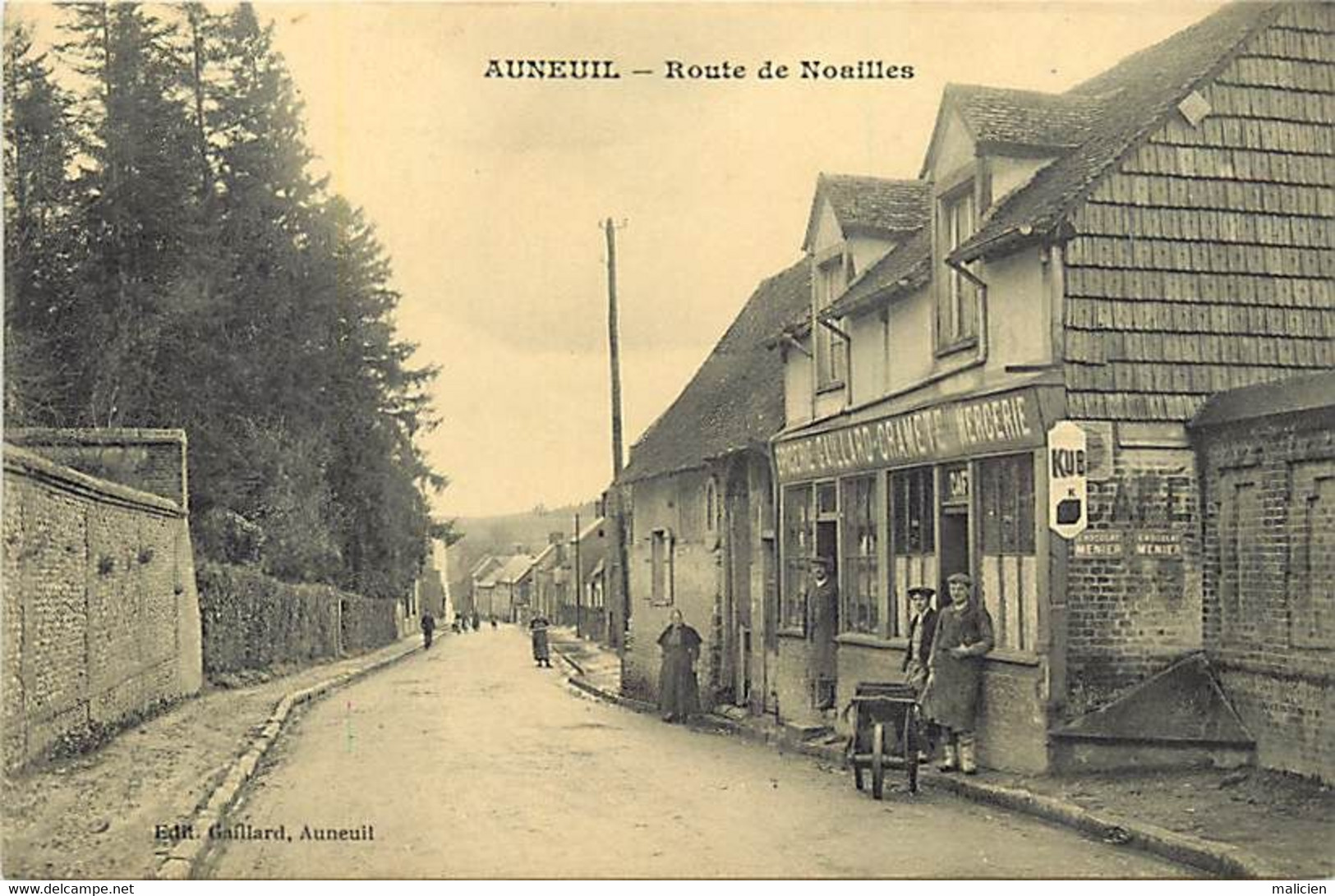 Dpts Div- Ref-BH754- Oise - Auneuil - Route De Noailles - Epicerie Mercerie Gaillard Cramete - Types Du Pays - - Auneuil