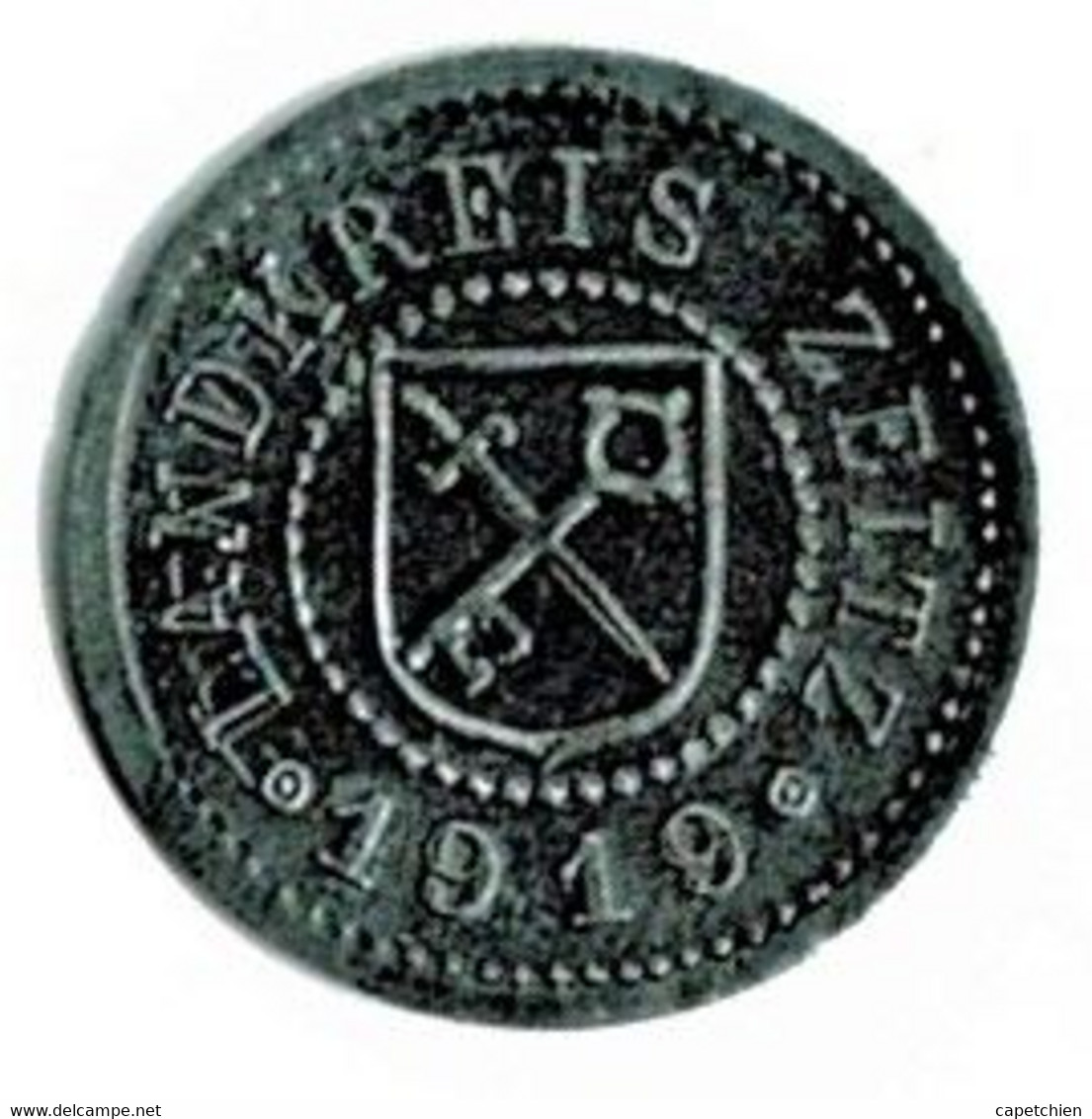 ALLEMAGNE / NOTGELD / LANDKREIS ZEITZ / 10 PFENNIG / 1919 / ZINC / 20.6 Mm / ETAT SUP / 622.2 - Monétaires/De Nécessité