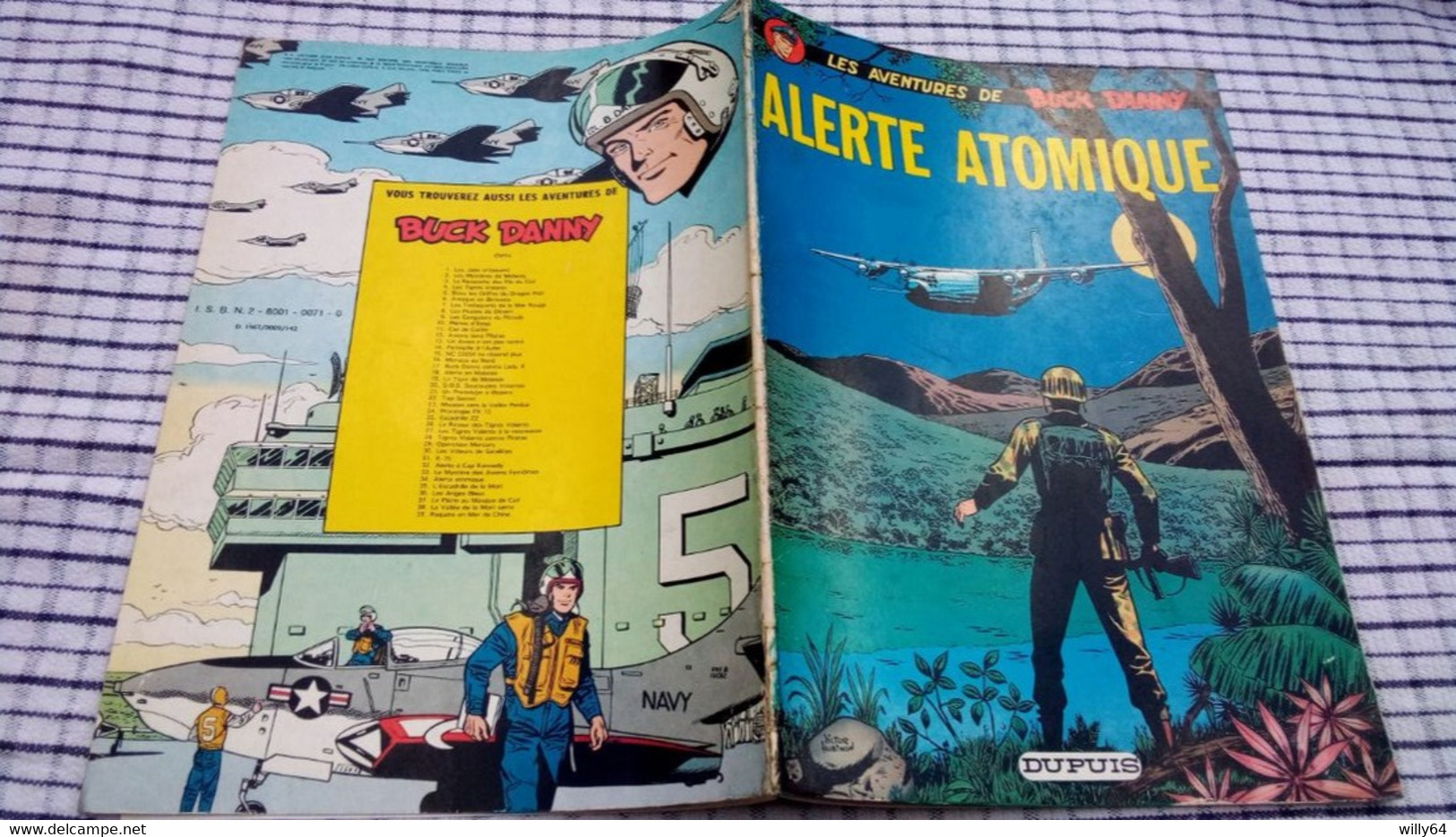 LES AVENTURES DE BUCK DANNY  N°34   " Alerte Atomique "   1977  DUPUIS   BD SOUPLE  TBE - Buck Danny