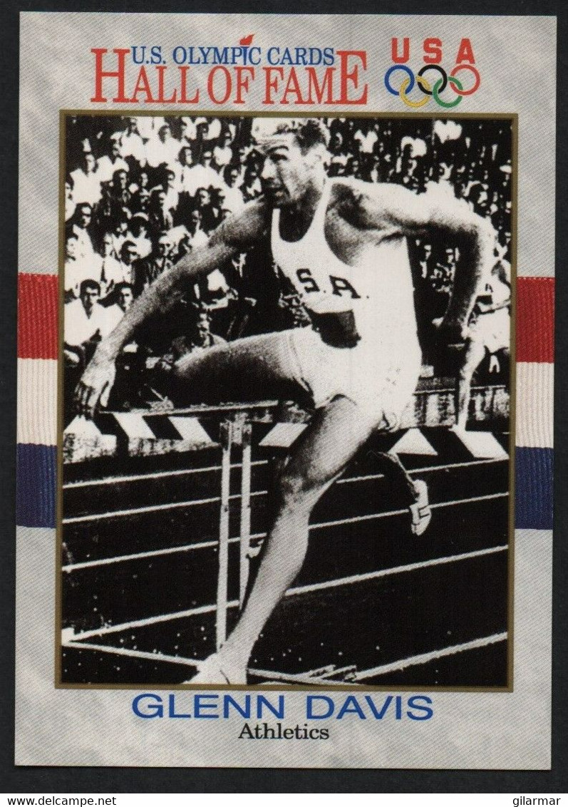 UNITED STATES - U.S. OLYMPIC CARDS HALL OF FAME - ATHLETICS - GLENN DAVIS - 400 METER HURDLES - # 35 - Trading Cards