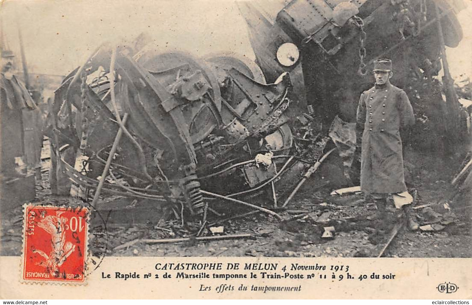 Melun            77       Catastrophe Chemin De Fer  Train Poste  Novembre 1913   (voir Scan) - Melun