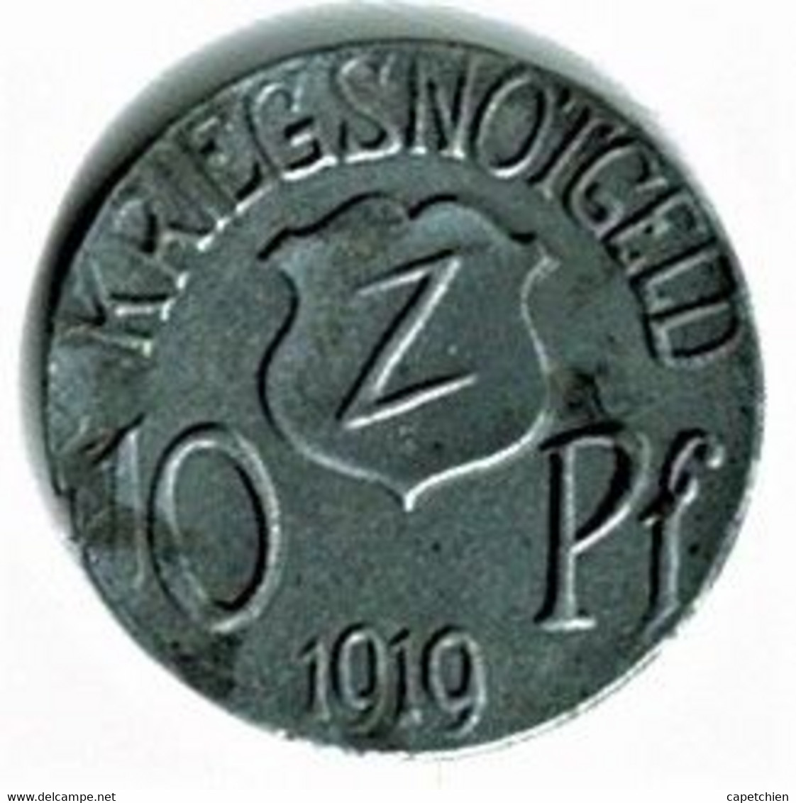 ALLEMAGNE / NECESSITE /  / AMTSBEZIRK WOLFACH /10 PFENNIG / 1919 / ZINC / 19.1 1mm / ETAT TTB / 610.1 - Monetary/Of Necessity