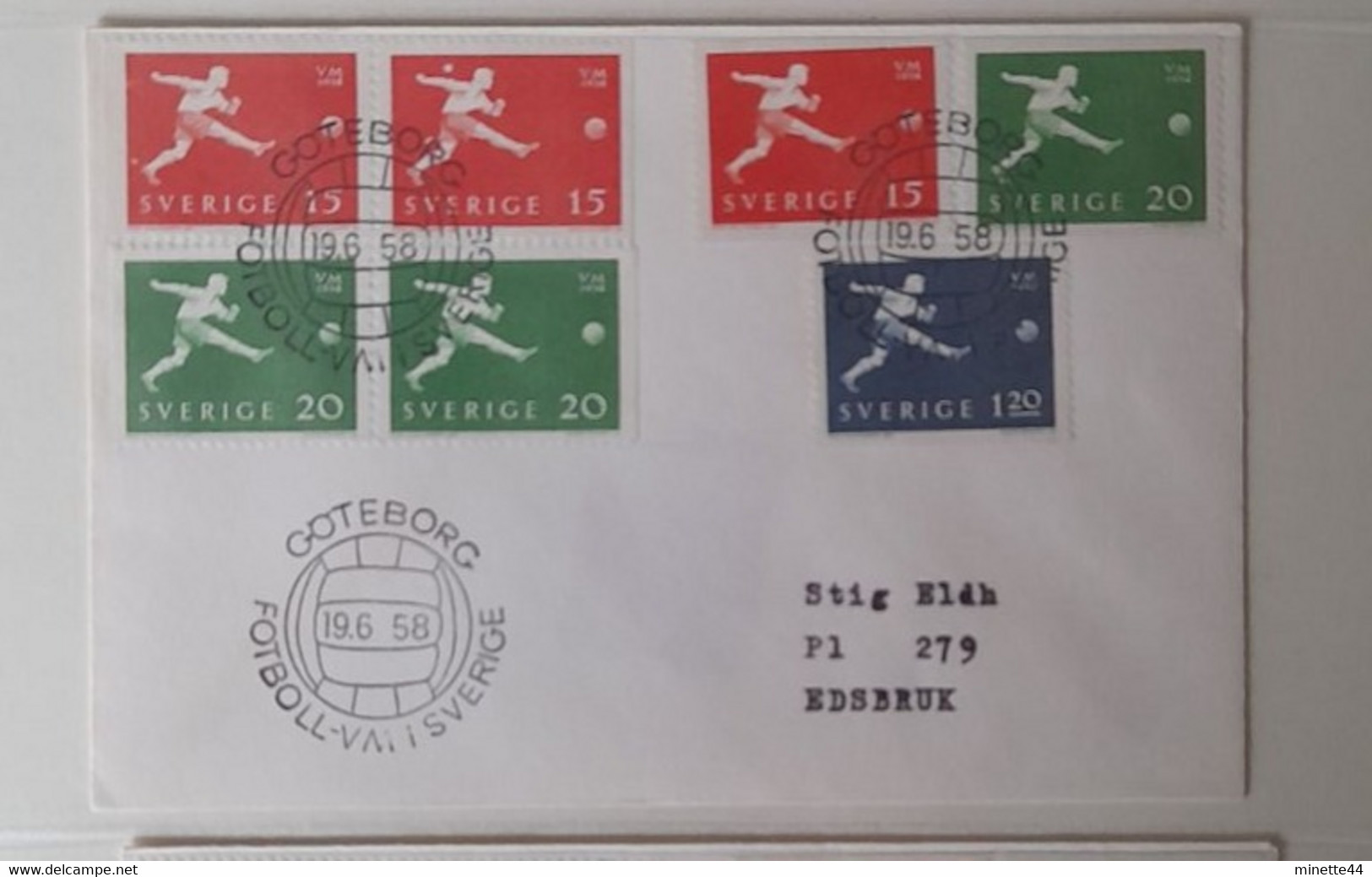 SUEDE SWEDEN 1958 FDC MATCH GOTEBBORG  FOOTBALL FUSSBALL SOCCER CALCIO FUTBOL FUTEBOL FOOT FUTEBOL VOETBAL FOTBAL - 1958 – Sweden