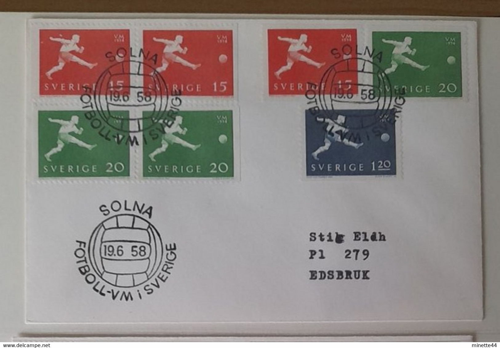 SUEDE SWEDEN 1958 FDC MATCH SOLNA  FOOTBALL FUSSBALL SOCCER CALCIO FUTBOL FUTEBOL FOOT FUTEBOL VOETBAL FOTBAL - 1958 – Svezia