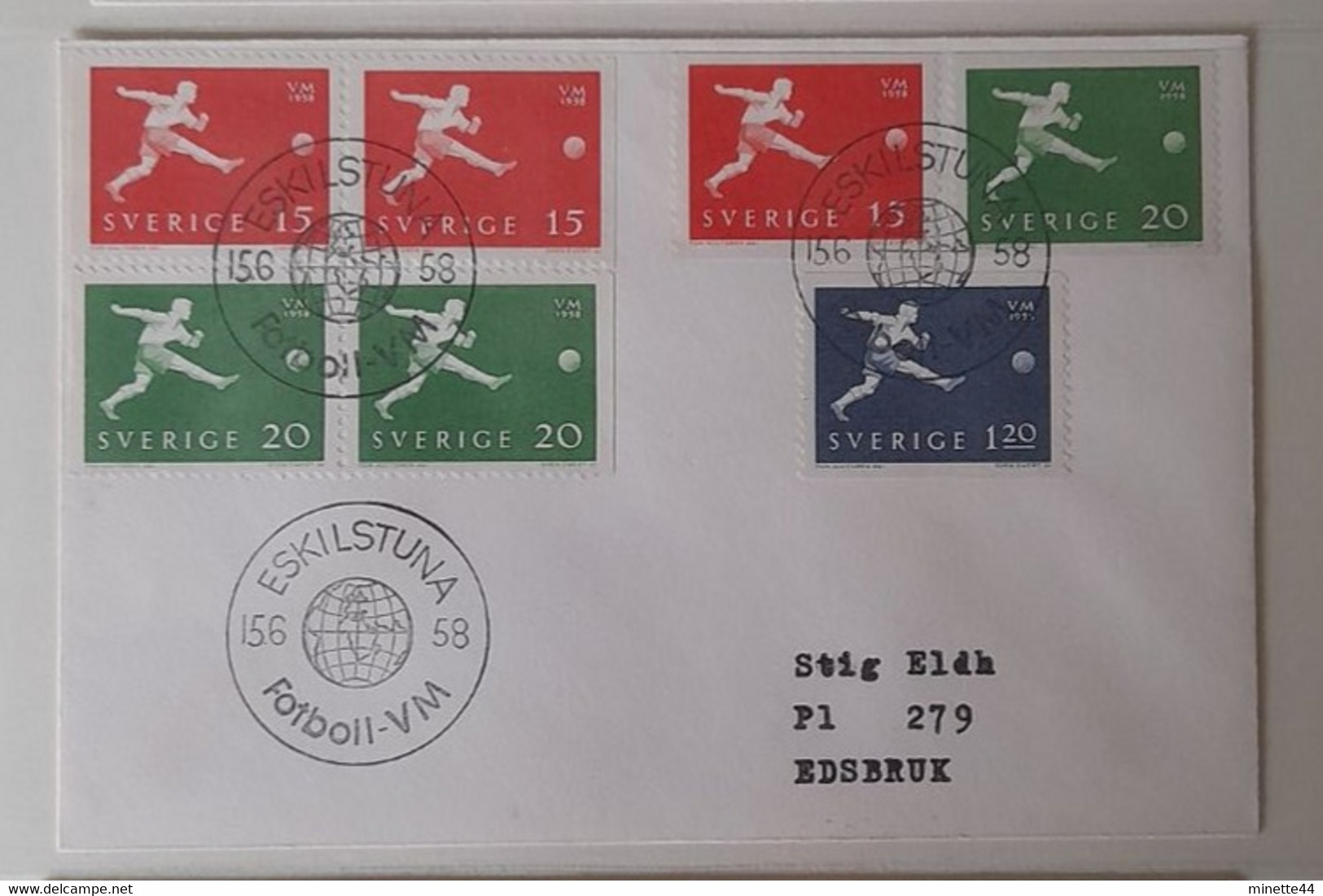 SUEDE SWEDEN 1958 FDC MATCH ESKILSTUNA  FOOTBALL FUSSBALL SOCCER CALCIO FUTBOL FUTEBOL FOOT FUTEBOL VOETBAL FOTBAL - 1958 – Sweden