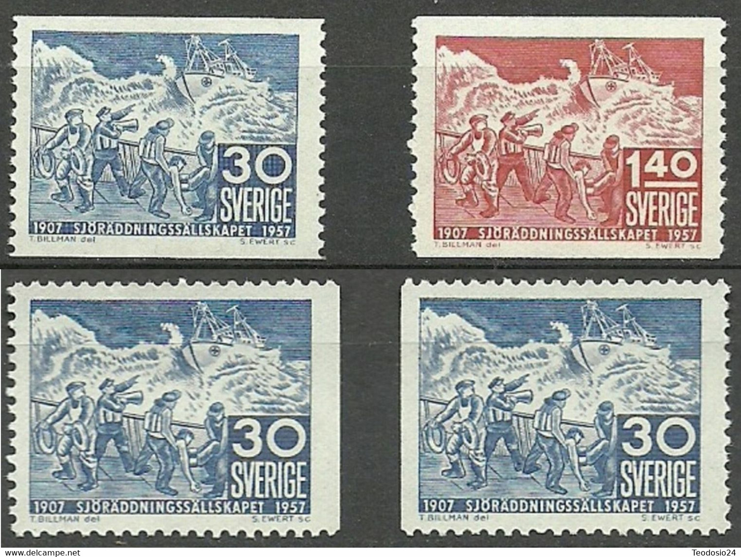 SUECIA 1957 Yt SE 414/15 + 414 Ab  ** Mnh - Unused Stamps