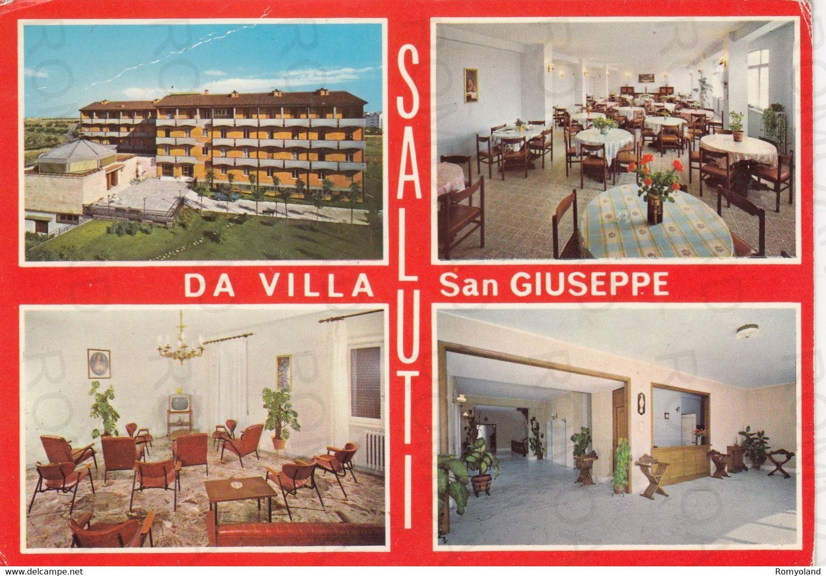 CARTOLINA  ROMA,LAZIO-SALUTI-VILLA SAN GIUSEPPE-SUORE PICCOLE OPERAIE DEI SACRI CUORI-BELLA ITALIA,NON VIAGGIATA - Sanidad Y Hospitales