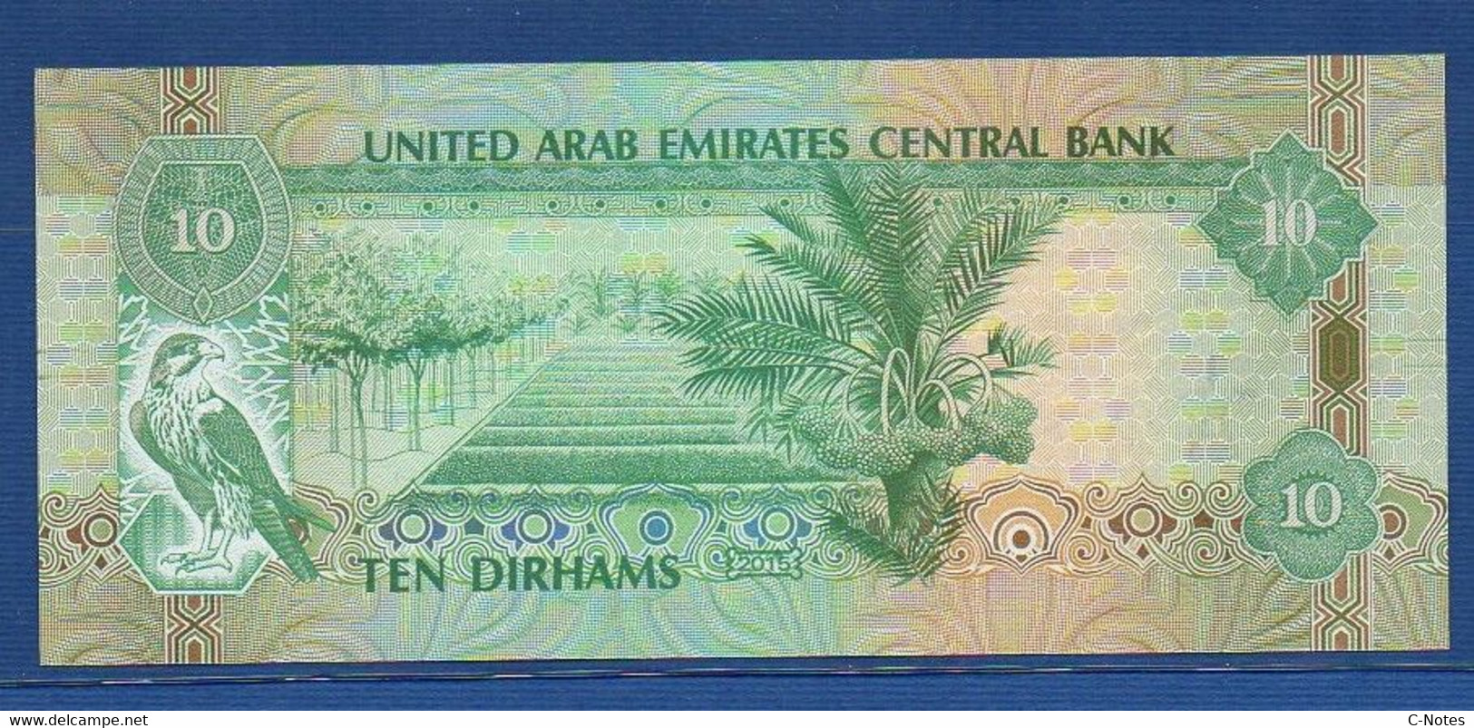 UNITED ARAB EMIRATES - P.27d – 10 DIRHAMS 2015 UNC Serie 158831182 - Ver. Arab. Emirate