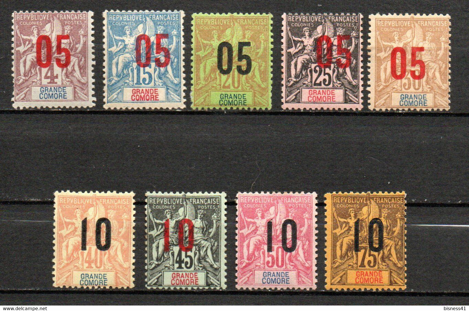Col33 Colonie Grande Comore N° 21 à 29 Neuf X MH Cote : 22,00€ - Unused Stamps