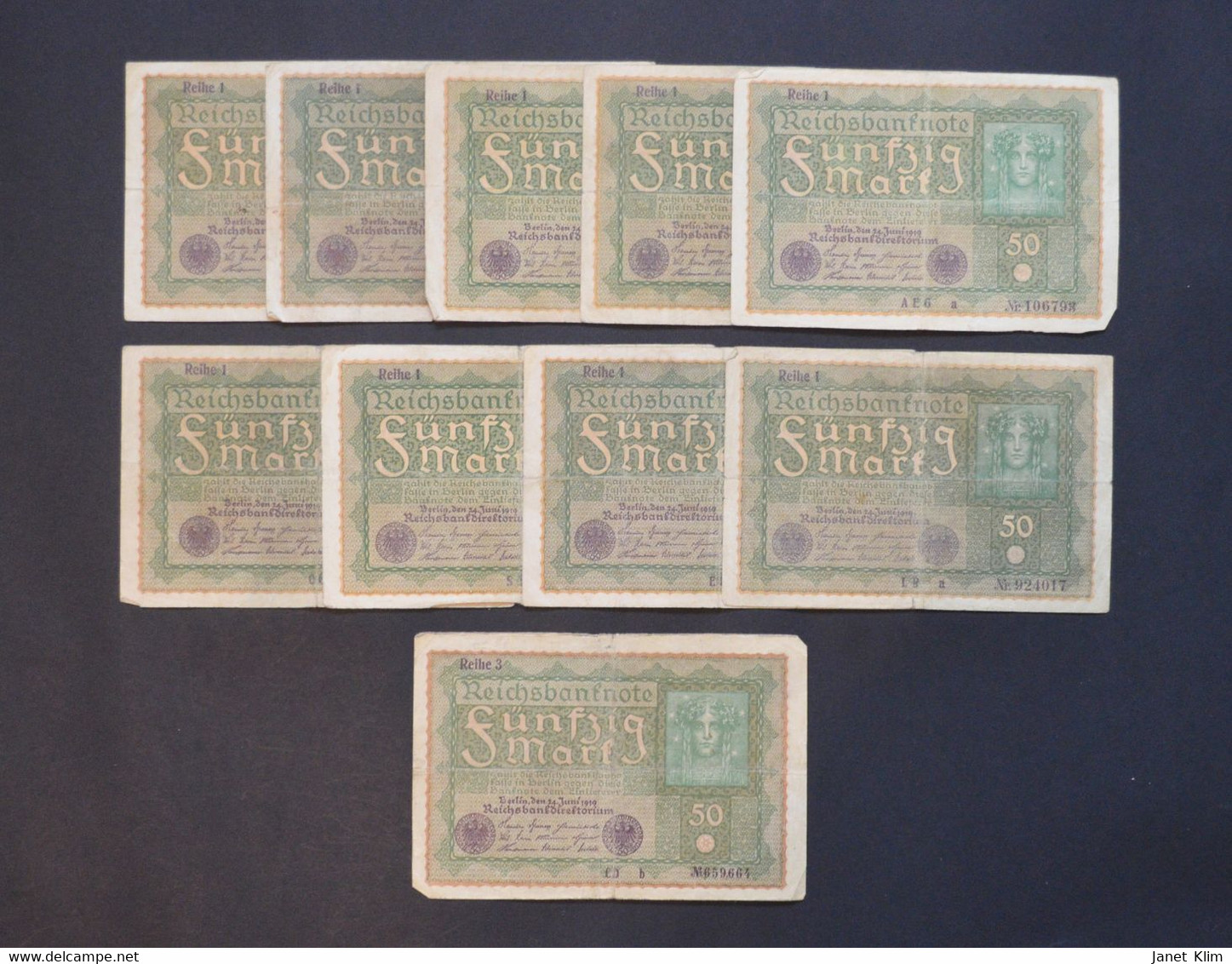 Paper Money Lot Reihsbanknote - 50 Mark