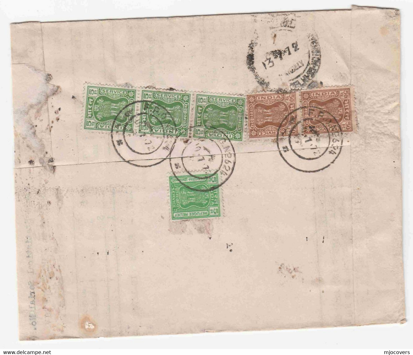 1972 INDIA FORCES ENGINEER WORKS To NORTHERN RAILWAY Train REGISTERED FPO 624 From 862 Military Engineers Stamps Cover - Official Stamps