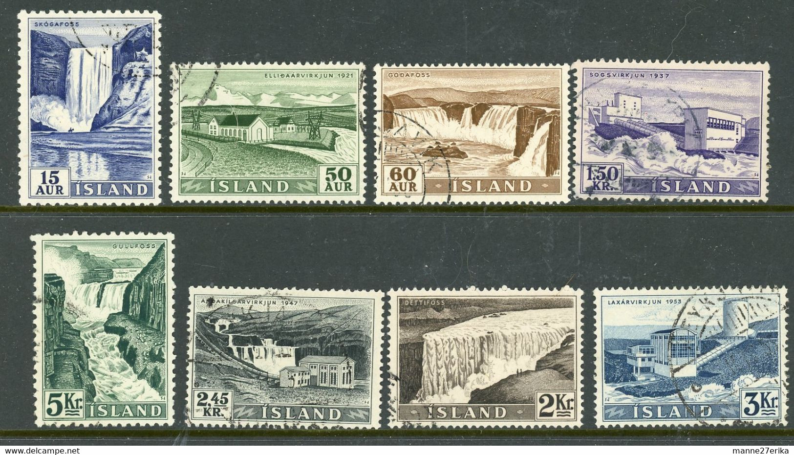 -Iceland-1956-"Definitive Set Of 8" USED - Used Stamps