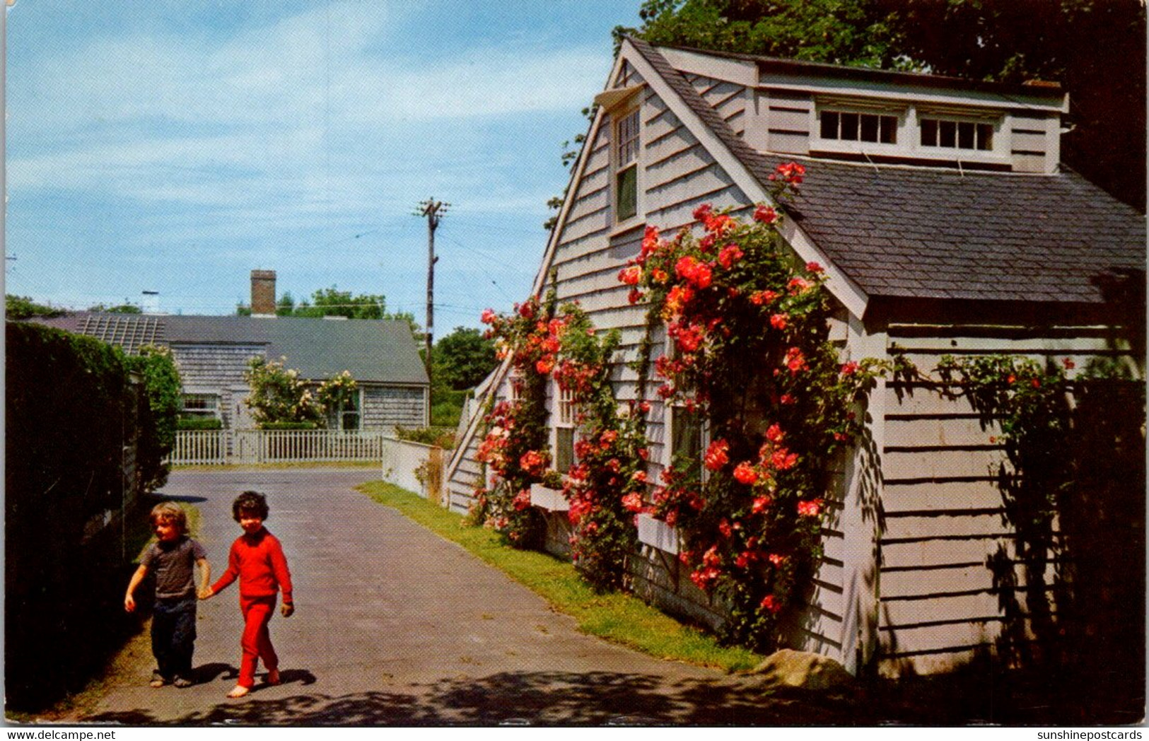 Massachusetts Nantucket Island Narrow Lanes And Colorful Roses 1966 - Nantucket