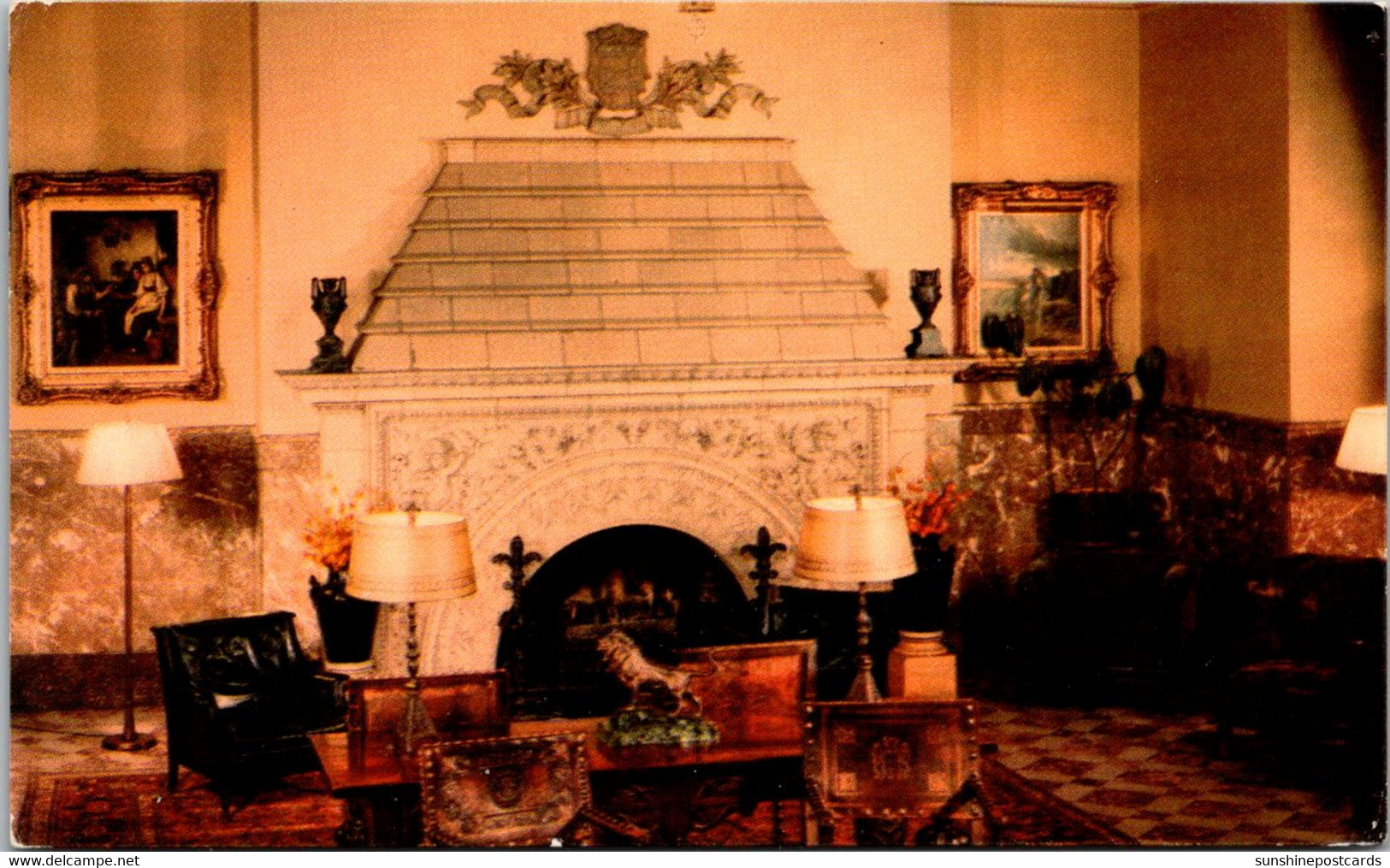 Wisconsin Milwaukee Hotel Pfister Corner Of The Lobby Showing Fireplace 1973 - Milwaukee