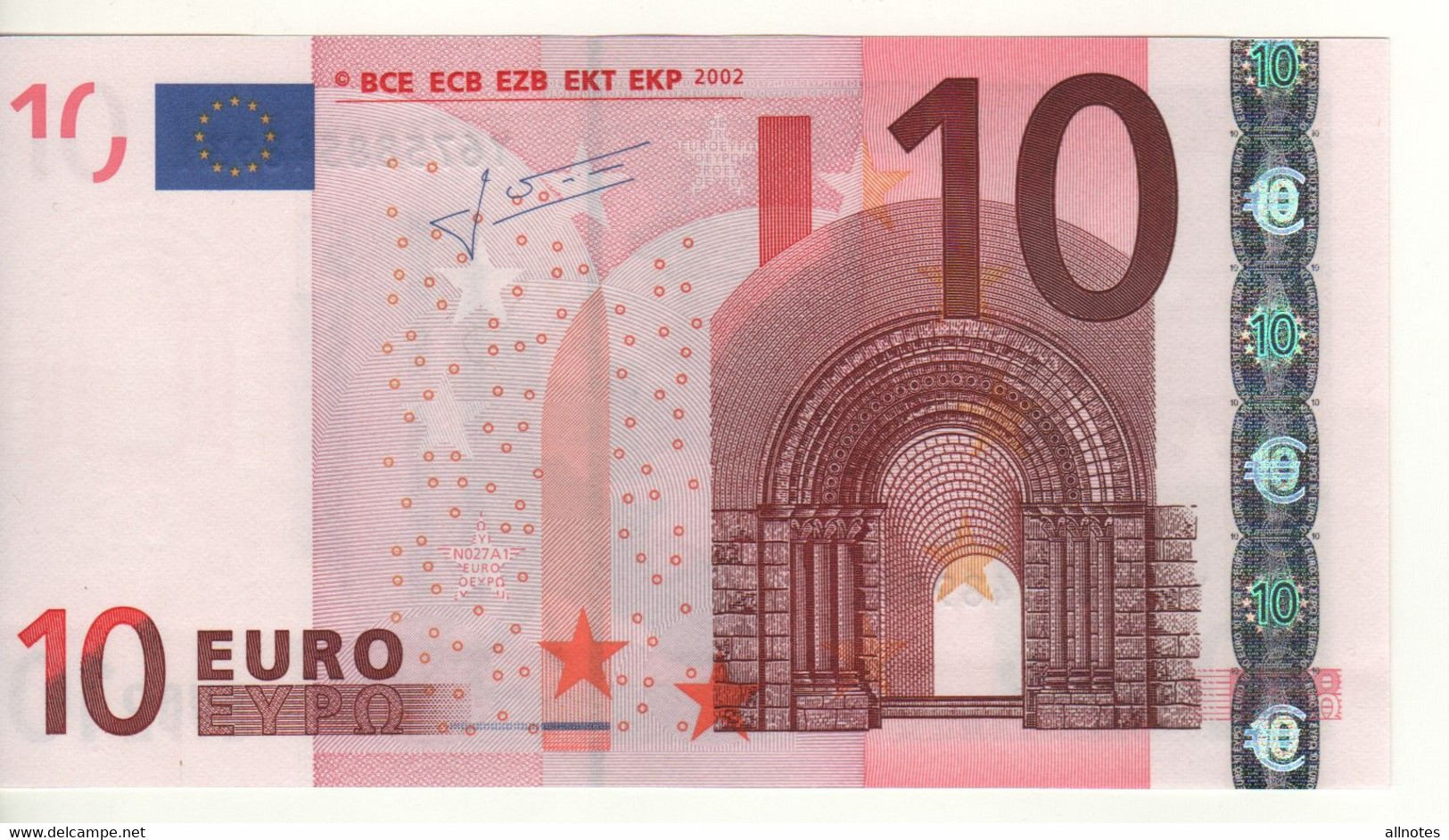 10 EURO  "Y" Greece    Firma Trichet    N 027 A1  /  FDS - UNC - 10 Euro