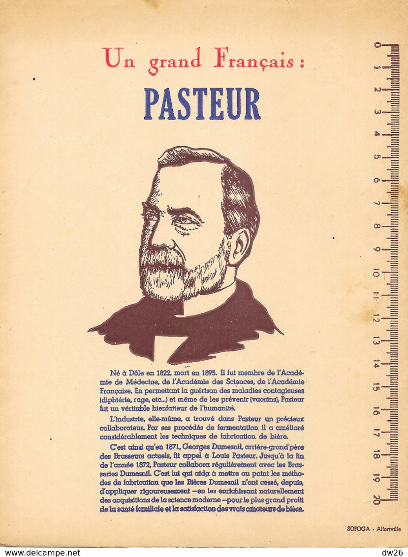 Protège Cahier Publicité: Bière Et Limonade Dumesnil - Au Dos, Un Grans Français: Louis Pasteur - Book Covers