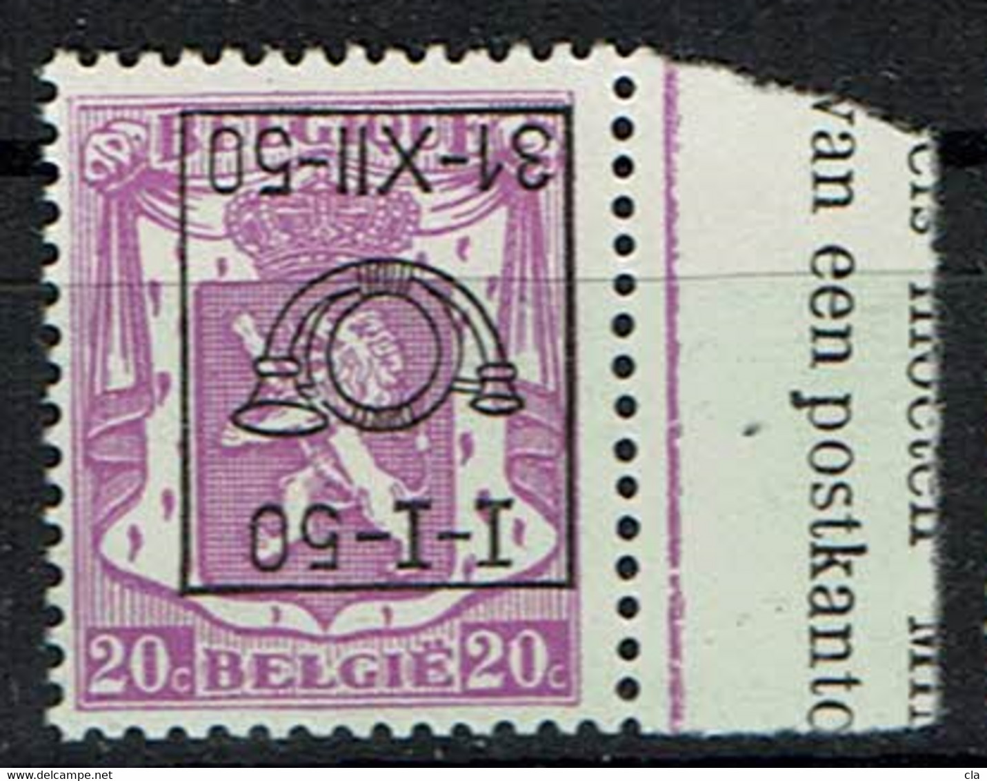 PRE 601 Bdf  **  Surcharge Renversée  85 - Typos 1936-51 (Petit Sceau)